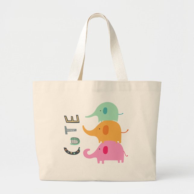 Bolsas Tote de Elefante Adorable (Frente)