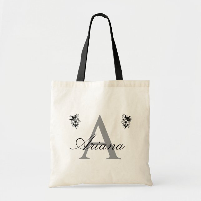 bolsas tote de iniciales personalizadas para damas (Frente)