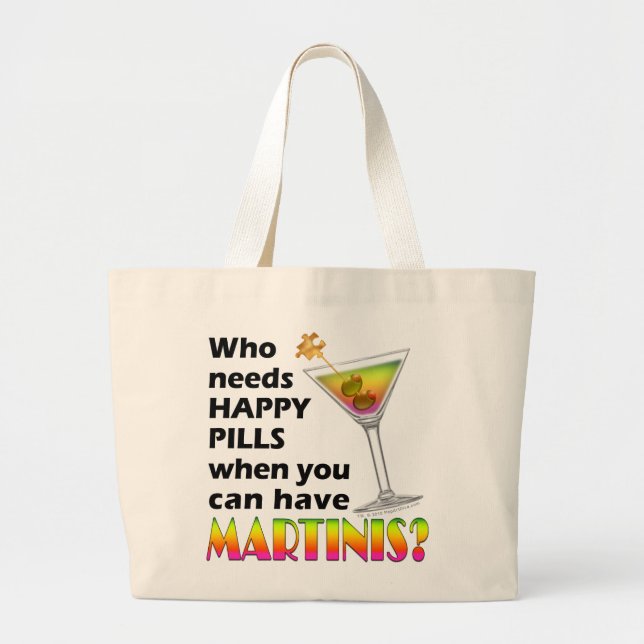 Bolsas Tote - Martinis vs. Pastillas Felices (Frente)