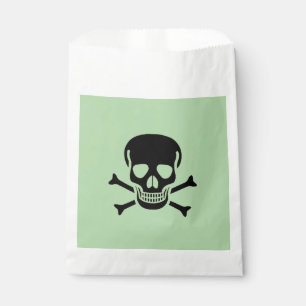 Bolsas verdes blancas de cráneo negro