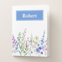 Diseño de carpeta de bolsillo con nombre personali