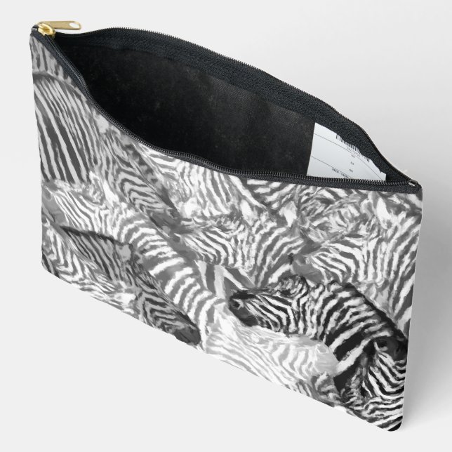 Bolsito Accesorio Grande Abstract Black and White Zebra Pattern (Abierto)