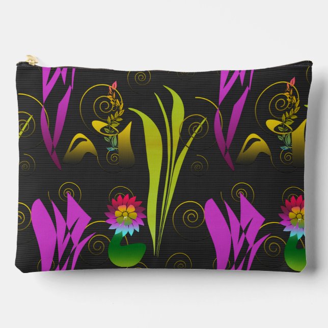 Bolsito Accesorio Grande Abstract Floral with Spirals 1 (Anverso)
