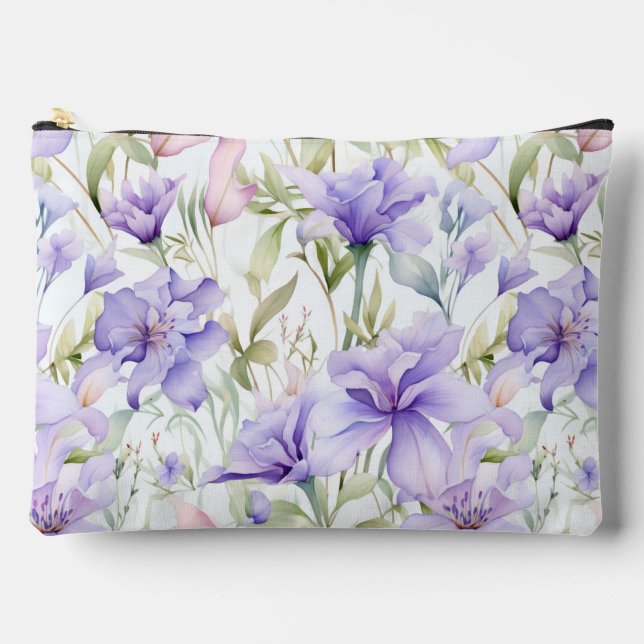 Bolsito Accesorio Grande Acuarela de Lavanda con Rubor  (Anverso)