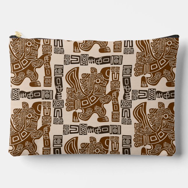 Bolsito Accesorio Grande Águila azteca guerrera arte tribal antiguo (Anverso)