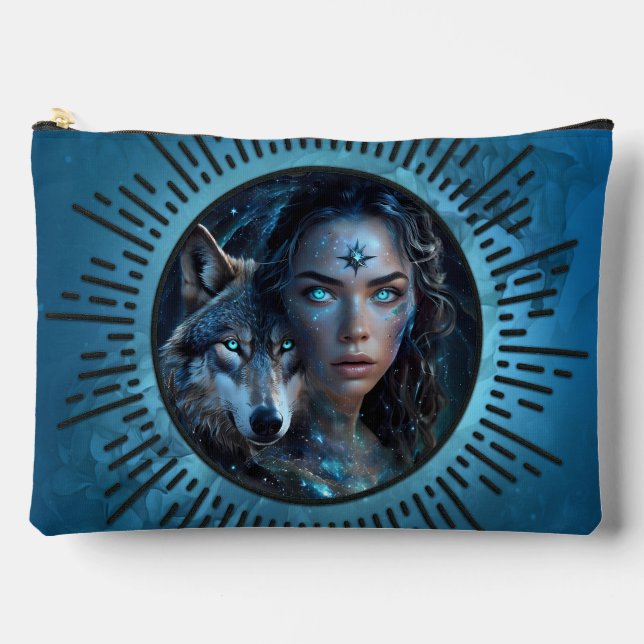 Bolsito Accesorio Grande Alianza celestial el lobo y la bella mujer (Anverso)