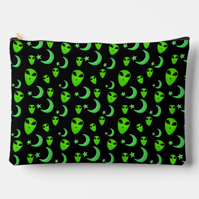 Bolsito Accesorio Grande Alienígenas brillantes, luna creciente y estrellas (Anverso)