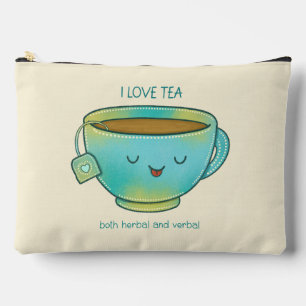 Bolsito Accesorio Grande Amo el té tanto herbal como verbal Amante del té d
