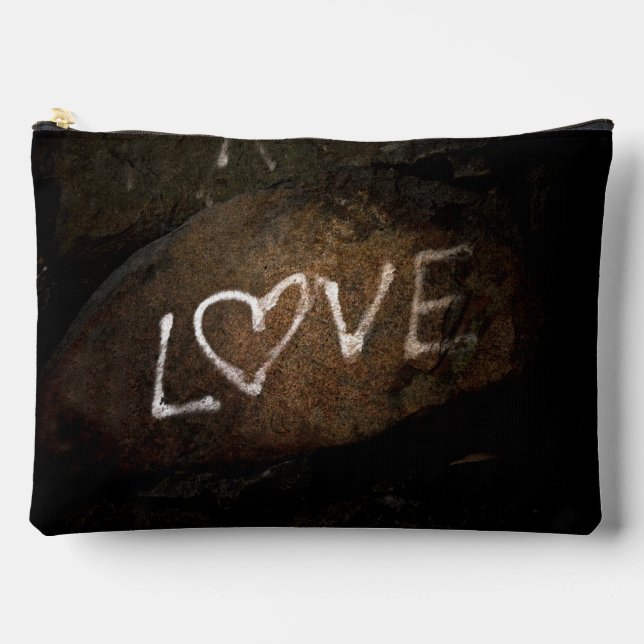 Bolsito Accesorio Grande AMOR marrón y blanco (Anverso)