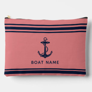 Bolsito Accesorio Grande Ancla de barco náutico moderna y nombre personaliz