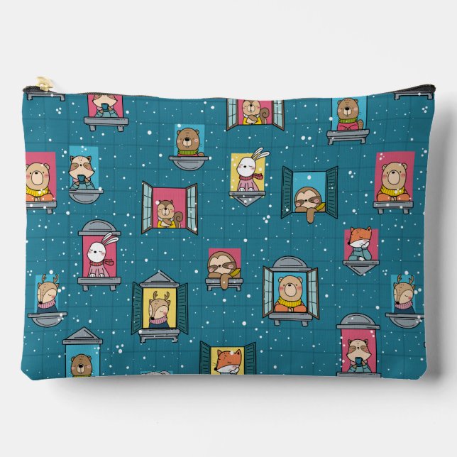 Bolsito Accesorio Grande Animales En La Ventana (Anverso)