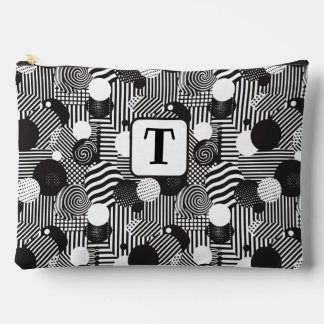 Bolsito Accesorio Grande Antecedentes líneas abstractas en blanco y negro 1