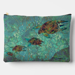 Bolsito Accesorio Grande Aqua Mosaic Lg Zipned_Bag Turtles Indigenación