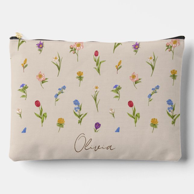 Bolsito Accesorio Grande Arcoiris floral de Boho (Anverso)