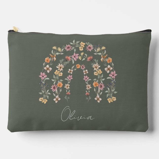 Bolsito Accesorio Grande Arcoiris floral de Boho (Anverso)