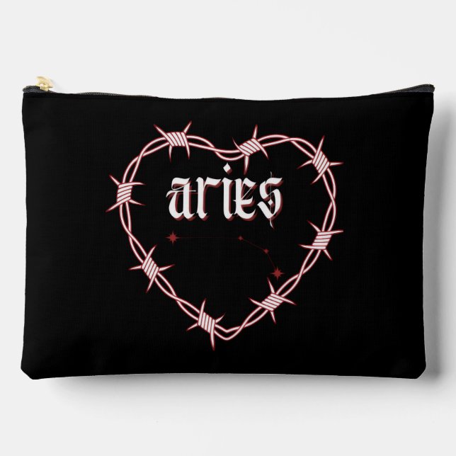 Bolsito Accesorio Grande Aries Constellation Gothic Edgy Celestial Cumpleañ (Anverso)
