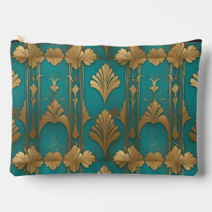 Bolsito Accesorio Grande Art Deco En Azul Y Oro