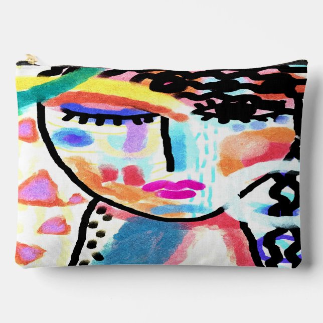 Bolsito Accesorio Grande Arte abstracto colorido (Anverso)