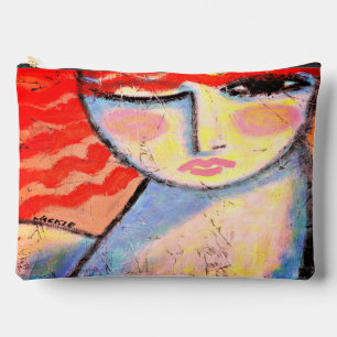 Bolsito Accesorio Grande Arte abstracto de hermosa pelirroja