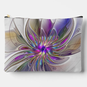 Bolsito Accesorio Grande Arte abstracto fractal de flor enérgico y colorido