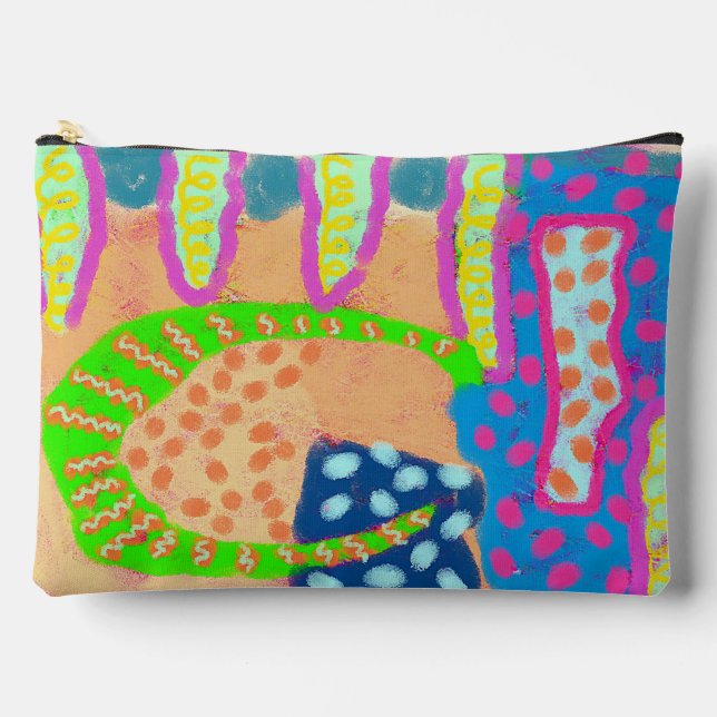 Bolsito Accesorio Grande Arte abstracto funky (Anverso)