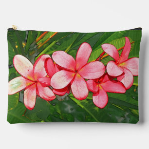 Bolsito Accesorio Grande Arte de Frangipani Tropical Rosa