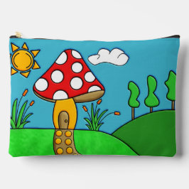 Bolsito Accesorio Grande Arte de hongos caprichosos del bosque