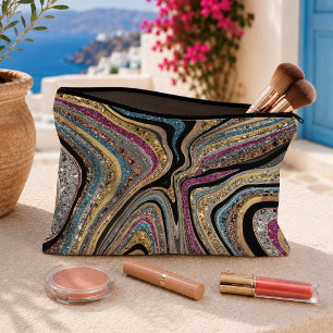 Bolsito Accesorio Grande Arte de mármol femenino con brillo Glam