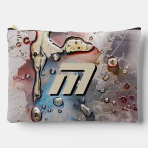 Bolsito Accesorio Grande Arte fluido metálico surreal, cita personalizada,