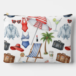 BOLSITO ACCESORIO GRANDE ARTÍCULOS DE VACACIONES DE VERANO ROJOS BLANCOS AZ