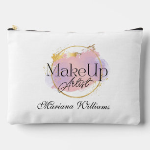 Bolsito Accesorio Grande artista de maquillaje logotipo elegante de oro ros