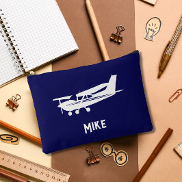 Bolsito Accesorio Grande Avión Guay Cessna, simple, azul, aviación
