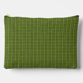 Bolsito Accesorio Grande Avocado Green Plaid Windowpane Pattern Retro