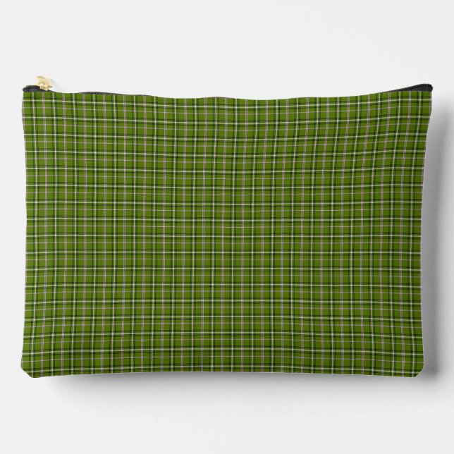 Bolsito Accesorio Grande Avocado Green Plaid Windowpane Pattern Retro (Anverso)