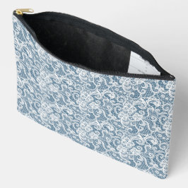 BOLSITO ACCESORIO GRANDE AZUL MEDIO CON LAZO BLANCO INTRICADO