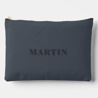 Bolsito Accesorio Grande azul silenciado, nombre personalizado azul ceniza