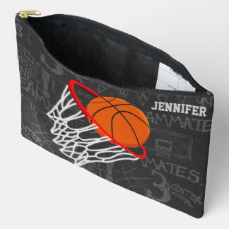Bolsito Accesorio Grande Baloncesto de Chalkboard y Hoop personalizados