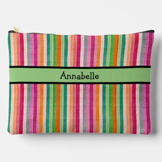 Bolsito Accesorio Grande Banda vibrante roja y verde (Anverso)