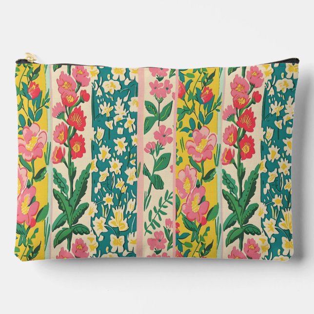 Bolsito Accesorio Grande Bandas florales (Anverso)