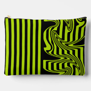 Bolsito Accesorio Grande Bandas y Swirls - Lime Green y Black