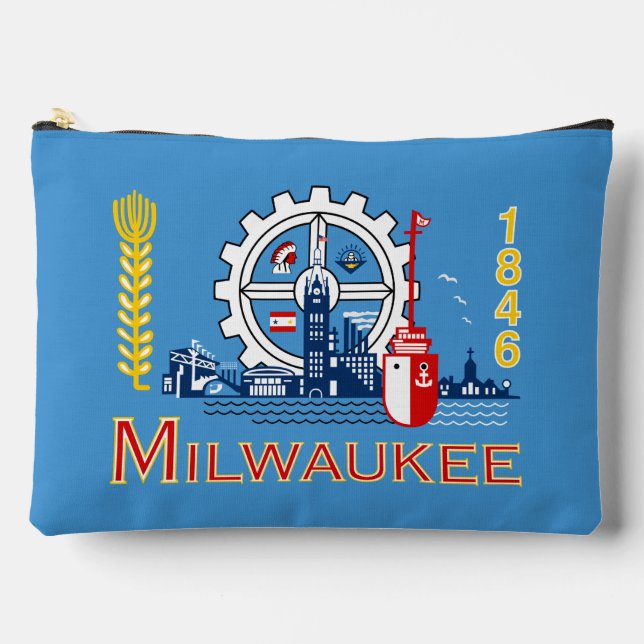 Bolsito Accesorio Grande Bandera de Milwaukee, Wisconsin (Anverso)
