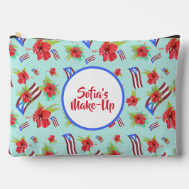 Bolsito Accesorio Grande Bandera de Puerto Rico con flor de maga boricua