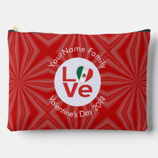 Bolsito Accesorio Grande Bandera Roja Mexicana de AMOR personalizada