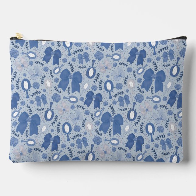 Bolsito Accesorio Grande Barcos azules románticos y Rosas (Anverso)