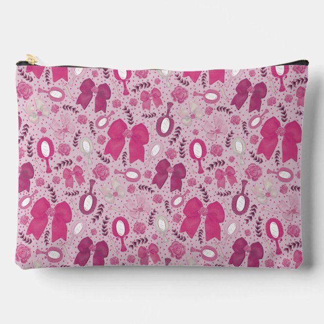 Bolsito Accesorio Grande Barcos rosados románticos y Rosas (Anverso)