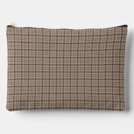 Bolsito Accesorio Grande Beige Burgundy Plaid Classic Pattern Rustic