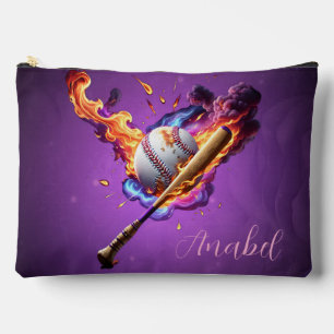 Bolsito Accesorio Grande Béisbol en llamas.