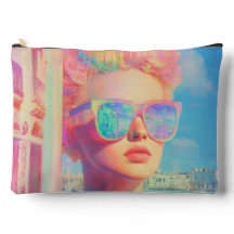 Belleza costera neón con gafas de sol