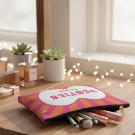 Bolsito Accesorio Grande Besties Personalized Retro Sunburst Cosmetic & Mak