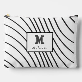 Bolsito Accesorio Grande Black and white striped Abstract minimal Monogram 
